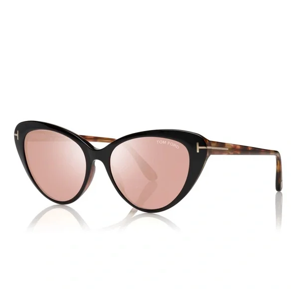 TOM FORD HARLOW BLACK/ROSE MIRRORED CAT EYE SUNGLASSES TF869 TOM FORD NEW TOM FORD HARLOW TF869 01B WOMEN SUNGLASSES  main image 3